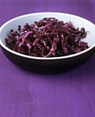 Sautéed red cabbage in a dish