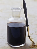 A small bottle of balsamic vinegar