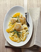 Tagliatelle with rosemary-orange butter and scallops