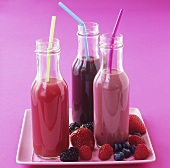 Sweet berry smoothies: strawberry, blueberry and raspberry