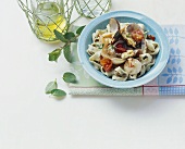 Pasta alla pugliese (Mint pasta with seafood, Italy)