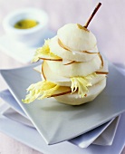 Pear with scamorza (smoked cheese) and celery