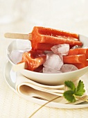 Strawberry ice lollies