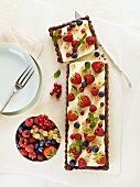 Long peppermint and mixed berry tart