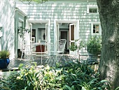 Veranda of wooden house