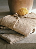 Bathrobe and towels
