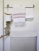 Towels on towel rack