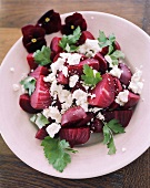 Beetroot salad with feta cheese