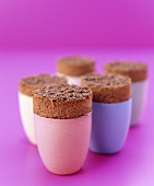 Chocolate soufflés made with chocolate cream & chocolate sponge
