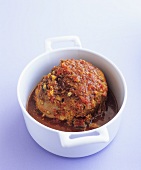 Lamb with Moroccan spices in a pot
