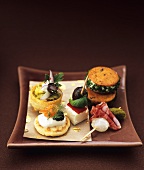 An assortment of festive canapes