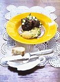 Braised oxtail with chick-pea puree