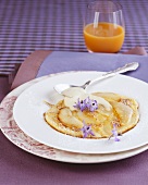 Pear pancake with custard