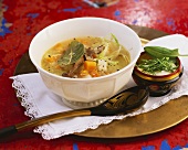 Shchi (Russian cabbage soup) with sorrel