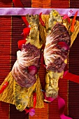 Radicchio-wrapped fried trout