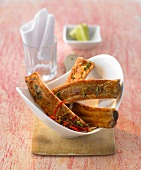 Fried spare ribs with red curry