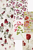 Floral patterns on various textiles