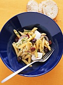 Pasta salad with artichokes, olives and buffalo mozzarella