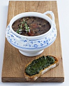 Lentil soup with pistou