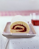 Swiss roll with strawberry jam filling