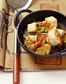 Stir-fried prawns and tofu