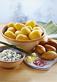 Boiled potatoes with quark