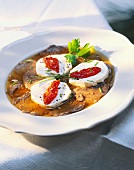 Boiled beef fillet with goat's cheese and tomato confit