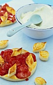 Strawberry puff pastry tartlets with mascarpone cream
