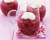 Melon and sour cherry compote