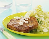 Pork chop with cabbage and horseradish