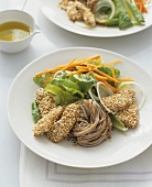 Sesame chicken with soba noodles