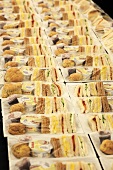 Lots of packaged airline meals