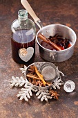 Home-made mulled wine syrup