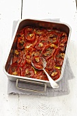Oven-baked San Marzano tomatoes with garlic