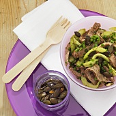 Beef salad with cucumber