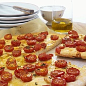 Focaccia with cherry tomatoes