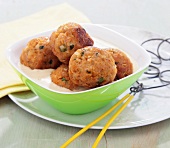 Meatballs with a creamy mustard sauce