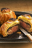Beef Wellington (beef wrapped in puff pastry)