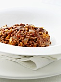 Minced meat ragout with onions