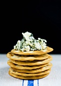 Crackers with blue cheese
