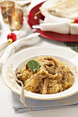Sauerkraut with mushrooms for Christmas dinner