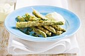 Fried green asparagus