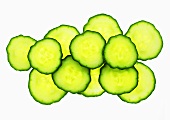 Cucumber slices, seen from above