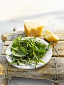 Spinach and rocket salad with Parmesan