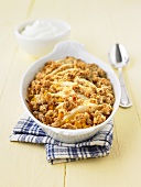 Pear and pumpkin crumble with walnuts