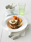 Stuffed pork fillet with mushrooms and pumpkin