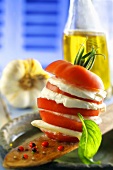 Tomato and mozzarella tower