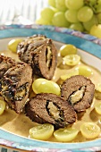 Stuffed venison with grapes