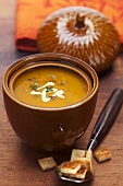 Pumpkin soup with croutons