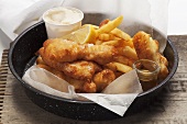 Fish and chips with a dip